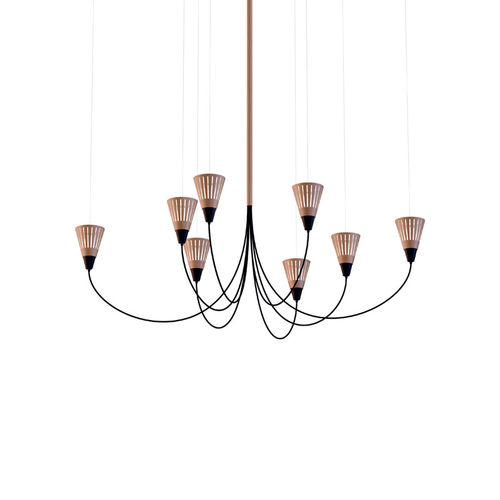 Lustre contemporain - Cap - Luzfin - en fer / 8 ampoules / candélabre