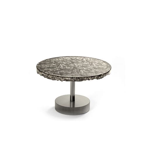 Table basse contemporaine - MILLER - HESSENTIA | Cornelio Cappellini - en verre / avec piètement en métal / ronde