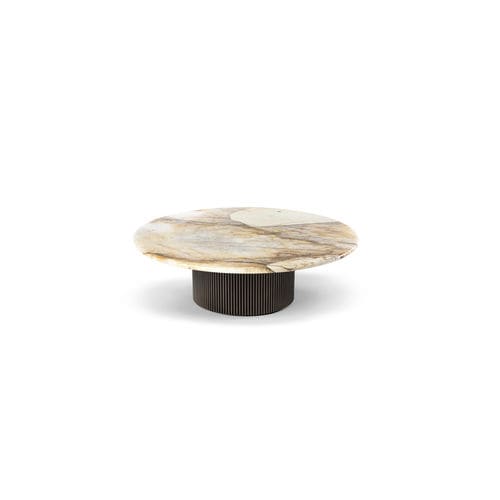 Table basse contemporaine - MILLER - HESSENTIA | Cornelio Cappellini - en marbre / avec piètement en métal / ronde