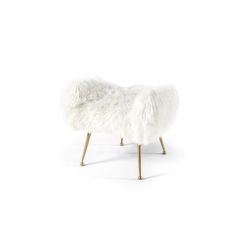 Pouf contemporain - EUPHORIA - HESSENTIA | Cornelio Cappellini - en fourrure écologique / rectangulaire / blanc