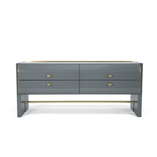 Commode contemporaine - OSKAR - HESSENTIA | Cornelio Cappellini - en bois laqué / en métal / par Luca Erba