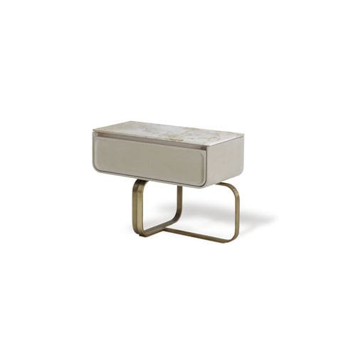 Table de chevet contemporaine - NOVA - HESSENTIA | Cornelio Cappellini - en bois / en cuir / en marbre