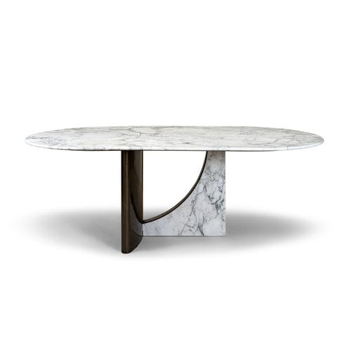 Table à manger contemporaine - SPINNAKER - HESSENTIA | Cornelio Cappellini - en marbre / avec piètement en métal / avec piètement en marbre