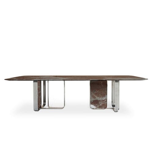 Table contemporaine - NOVA - HESSENTIA | Cornelio Cappellini - en marbre / avec piètement en métal / rectangulaire