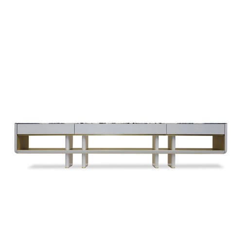 Buffet contemporain - BRIDGE  - HESSENTIA | Cornelio Cappellini - en bois laqué / en métal / en marbre