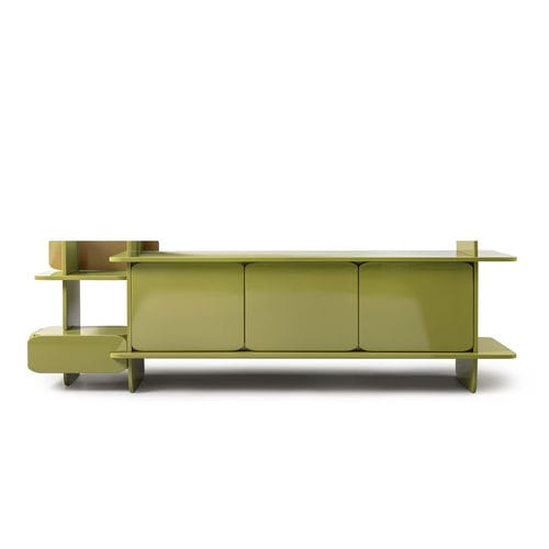 Buffet contemporain - GREFFAGE - HESSENTIA | Cornelio Cappellini - en bois laqué / en métal / avec étagère