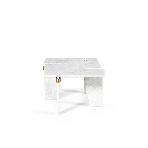 Table basse contemporaine - OVERLAP - HESSENTIA | Cornelio Cappellini - en marbre / avec piètement en marbre / rectangulaire