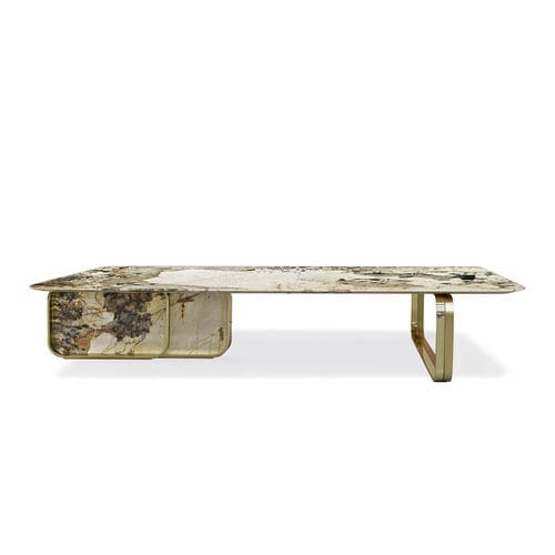 Table basse contemporaine - NOVA - HESSENTIA | Cornelio Cappellini - en marbre / avec piètement en métal / rectangulaire