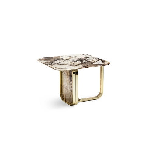 Guéridon contemporain - NOVA - HESSENTIA | Cornelio Cappellini - en marbre / avec piètement en métal / rectangulaire
