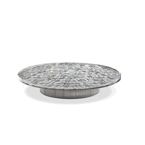 Table basse contemporaine - MILLER - HESSENTIA | Cornelio Cappellini - en verre / avec piètement en métal / ronde