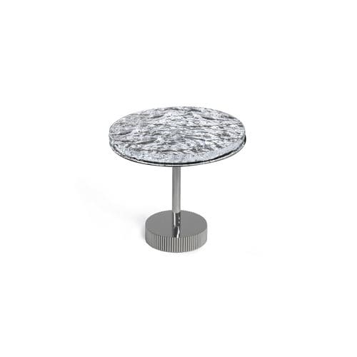 Table d'appoint contemporaine - MILLER - HESSENTIA | Cornelio Cappellini - en verre / avec piètement en métal / ronde