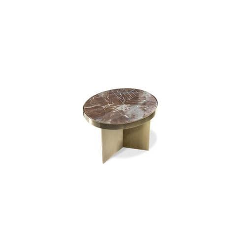 Table d'appoint contemporaine - LINFA - HESSENTIA | Cornelio Cappellini - en marbre / avec piètement en métal / ronde