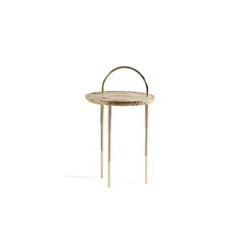 Guéridon contemporain - HERON - HESSENTIA | Cornelio Cappellini - en bois / avec piètement en métal / rond