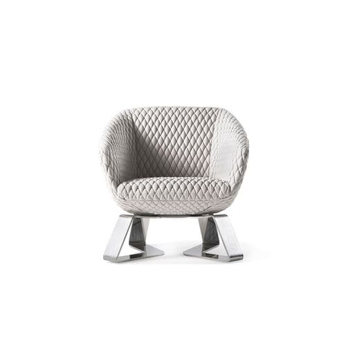 Fauteuil contemporain - OLIVER - HESSENTIA | Cornelio Cappellini - en tissu / en cuir / gris