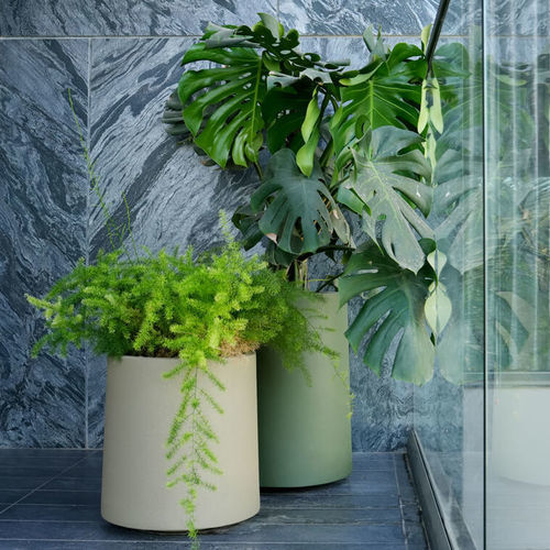 Jardinière en fibre de verre - ALDERO - Bonasila - ronde / minimaliste / de style rustique