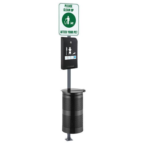 Distributeur de sacs pour excréments canins au sol - CLASSIC MIDI - FEPRO - pour espace public / personnalisable / avec panneau publicitaire intégré