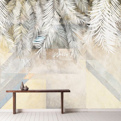 Papier peint contemporain - PALMA - Wally's - à motif / gris / jaune