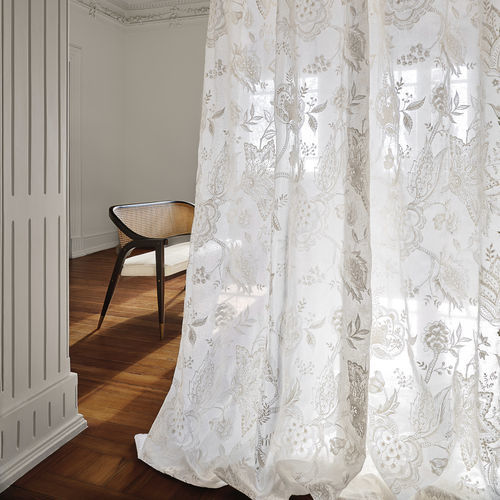 Voilage à fleurs - VOLUPTÉ DE LA VIE - Aldeco Interior Fabrics - en coton / en polyester / transparent