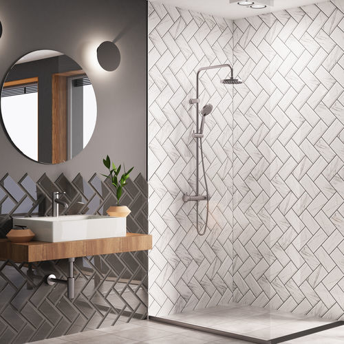 Carrelage en céramique - CARRARA BEVELLED  - CERAGNI | WALL CERAMIC TILES - brillant / d'intérieur / de salle de bain