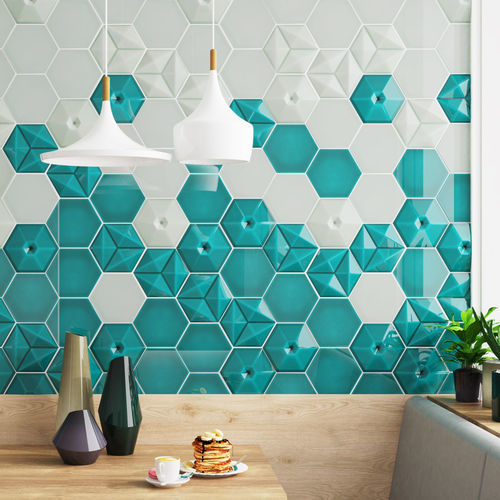 Carrelage hexagonal - HEX&Aacute;GONO - CERAGNI | WALL CERAMIC TILES - en céramique / brillant / à relief