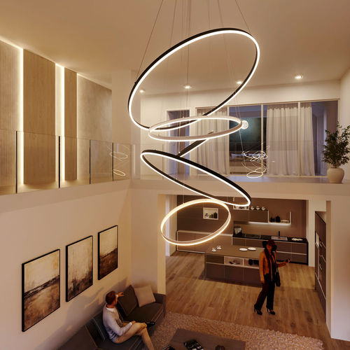 Suspension - RING - s.luce - en métal / en plastique / contemporaine