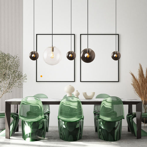Éclairage sur rail à LED - ORB - s.luce - sphérique / en métal / en verre