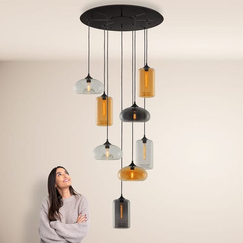 Suspension - CRUET XL - s.luce - en verre / en verre soufflé / en verre fumé
