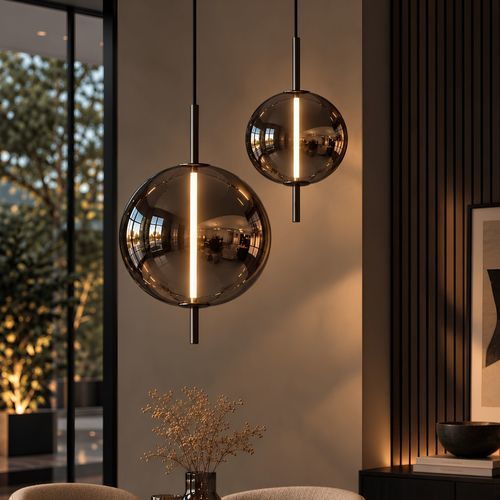 Plafonnier contemporain - MIRA - s.luce - rond / en métal / en verre soufflé