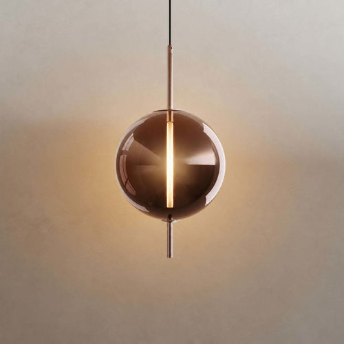 Suspension - MIRA - s.luce - en métal / en verre fumé / en verre soufflé