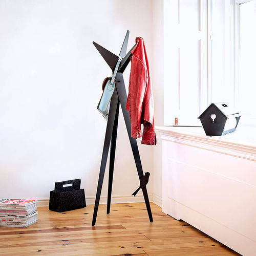 Porte-manteau sur pied - BOOM - studioVIX - design biophilique / en acier à revêtement par poudre / noir
