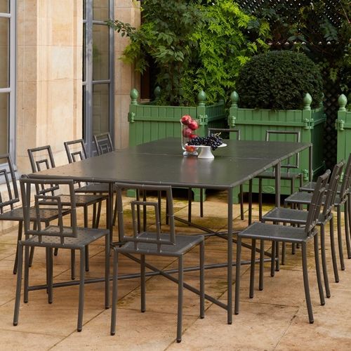 Table à manger classique - SIAM - Edmond & Fils - en acier / avec piètement en acier / rectangulaire
