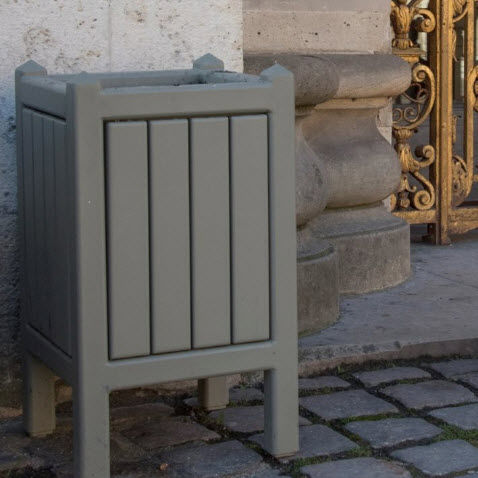 Poubelle publique - GRANDS DOMAINES - Edmond & Fils - en bois / contemporaine / pour espace public