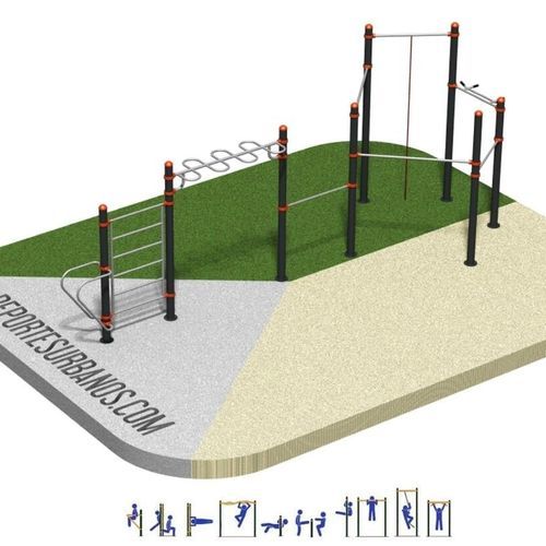 Parc de street workout pour espace public - DUCG-2009 - DEPORTES URBANOS - pour installation sportive / pour université / presse