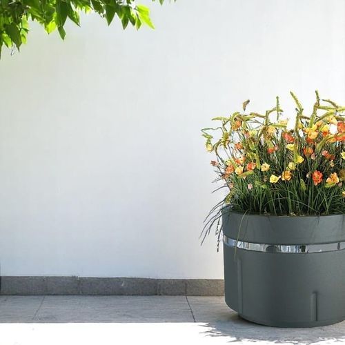 Jardinière en acier galvanisé - DUMUJA-04 - DEPORTES URBANOS - en acier / en acier inoxydable / ronde
