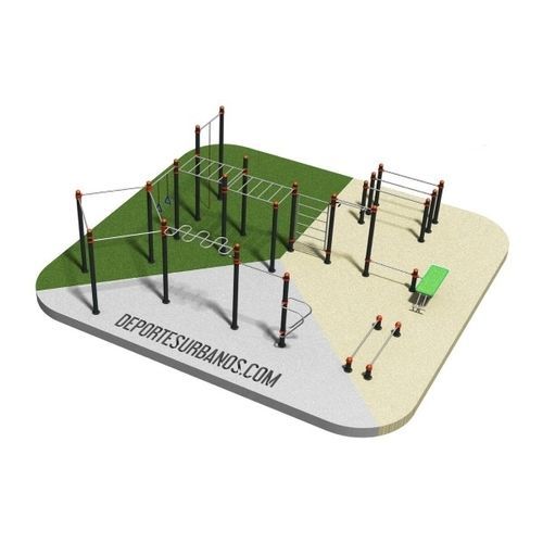 Parc de street workout pour espace public - CALISTHENICS PARK 2003 - DEPORTES URBANOS - presse pectorale / crunch / dips