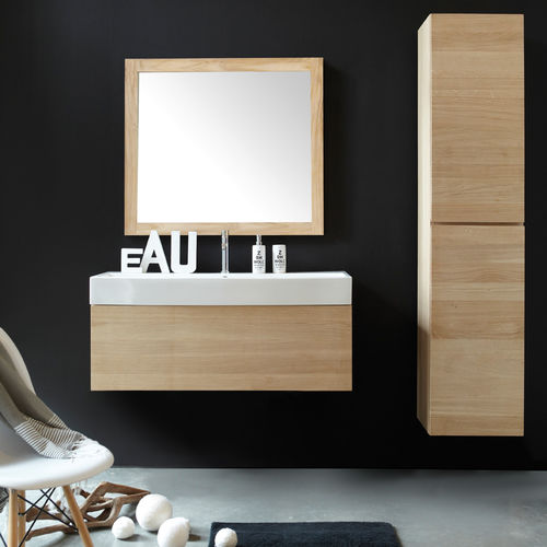 Meuble vasque suspendu - BASIC - LINE ART - en bois / contemporain / sans porte