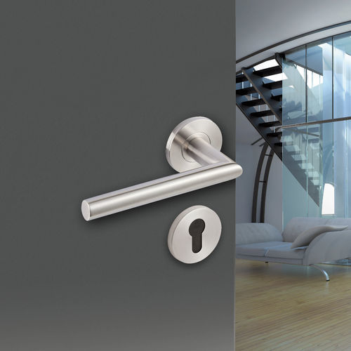Poignée pour porte - Ovalis - Vachette - en acier inoxydable brossé / contemporaine / professionnelle