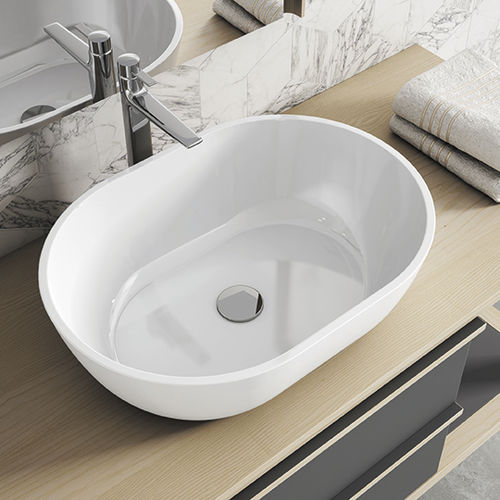 Vasque à poser - ESSENCE  - Visobath - en céramique / ovale / sans trou