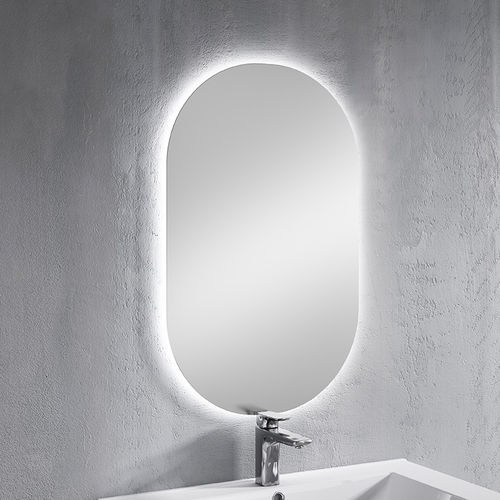 Miroir de salle de bain mural - ADA  - Visobath - contemporain / ovale / lumineux