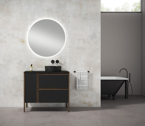 Meuble vasque à poser - ICON - Visobath - en noyer / MDF / contemporain