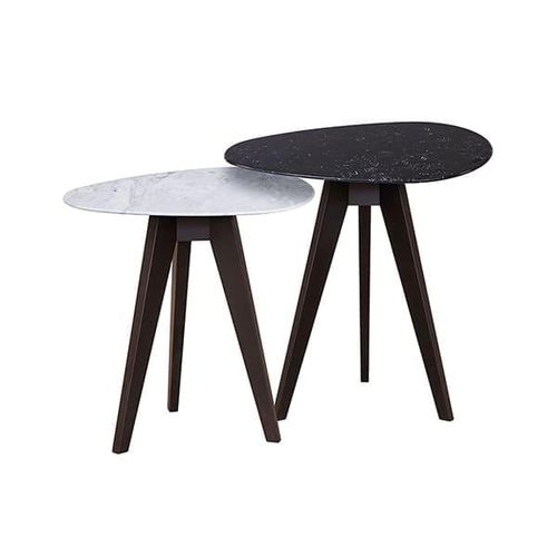 Table gigogne contemporaine - VTA315 - Voila Spanish Furniture S.L. - en marbre / avec piètement en hêtre / avec piètement en bois laqué