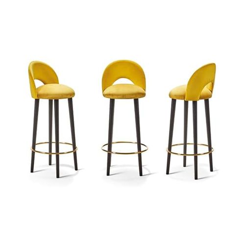 Chaise de bar classique - VCH420 - Voila Spanish Furniture S.L. - d'intérieur / en tissu / avec piètement en bois