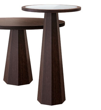 Table mange-debout contemporaine - VTA316 - Voila Spanish Furniture S.L. - en placage de bois / en noyer américain / avec piètement en noyer américain
