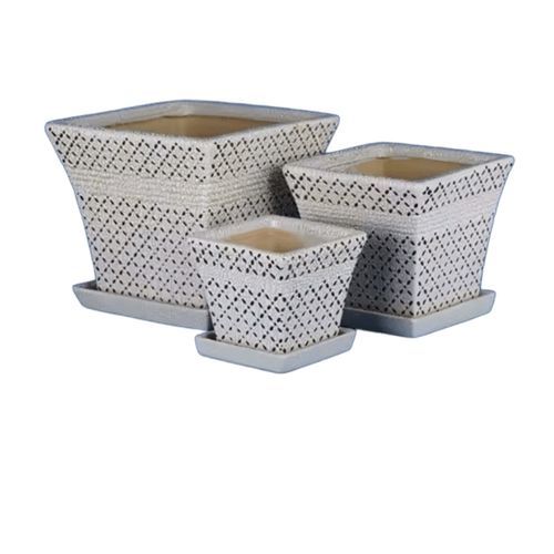Pot de jardin en céramique émaillée - AN112402 series - Guangzhou Ancooly Gardening LTD - en îlot / conique / résidentiel