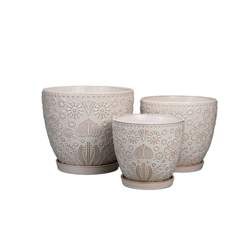 Pot de jardin en céramique émaillée - AN173002 Series - Guangzhou Ancooly Gardening LTD - en îlot / conique / résidentiel