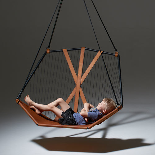Fauteuil suspendu - SLING ANGULAR - Studio Stirling - contemporain / en cuir / en métal