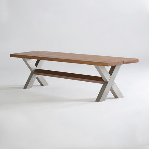 Banc contemporain - SWORD FISH - Beltempo USA - en teck / en acier inoxydable / sans dossier