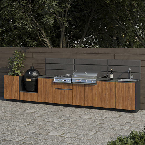 Cuisine d'extérieur - Outdoor Kitchen - DEBO - contemporaine / en stratifié / avec poignée intégrée