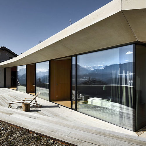 Baie vitrée coulissante - Artline® - Hannes Huber GmbH - en métal / à double vitrage / droite