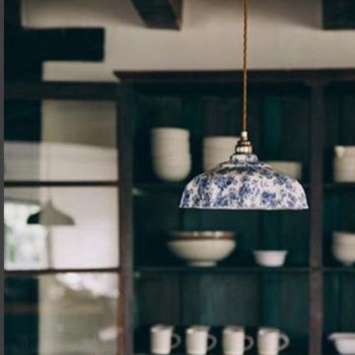 Suspension - CAMPBELL - Lyngard - en laiton / en nickel / en porcelaine